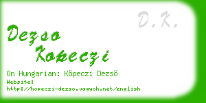 dezso kopeczi business card