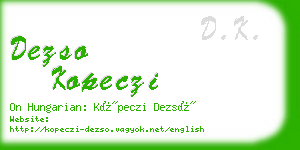 dezso kopeczi business card